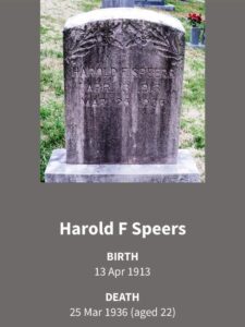 Harold F Speers